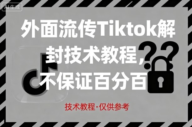 外面流传Tiktok解封技术教程，不保证百分百，具体自测-铜臭网