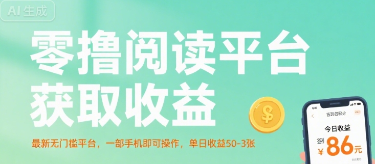 零撸阅读平台获取收益，最新无门槛平台，一部手机即可操作，单日收益50-3张【揭秘】-铜臭网