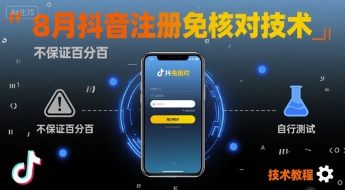 8月抖音注册免核对技术，不保证百分百，自测-铜臭网