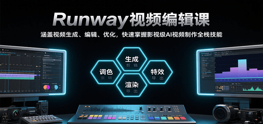 Runway视频编辑课，涵盖视频生成、编辑、优化，快速掌握影视级AI视频制作全栈技能-铜臭网