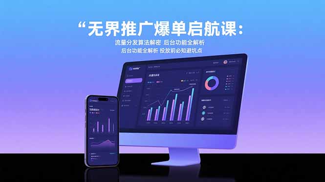 无界推广爆单启航课：流量分发算法解密 后台功能全解析 投放前必知避坑点-铜臭网