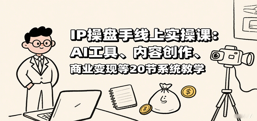 IP操盘手线上实操课:AI工具、内容创作、商业变现等20节系统教学-铜臭网