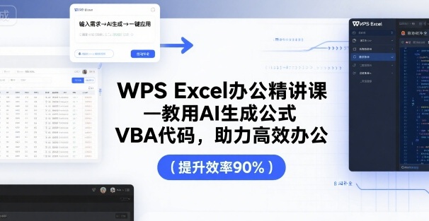 WPS Excel办公精讲课，教用 AI 生成公式，VBA 代码，助力高效办公-铜臭网