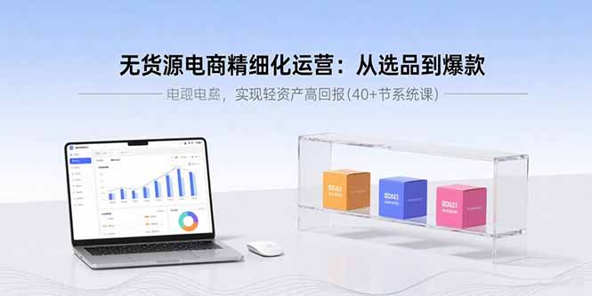 无货源电商精细化运营：从选品到爆款，实现轻资产高回报(40+节系统课-铜臭网
