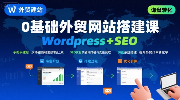 WordPress外贸建站+SEO优化课程，手把手教你从0到1搭建可获得询盘的外贸网站-铜臭网