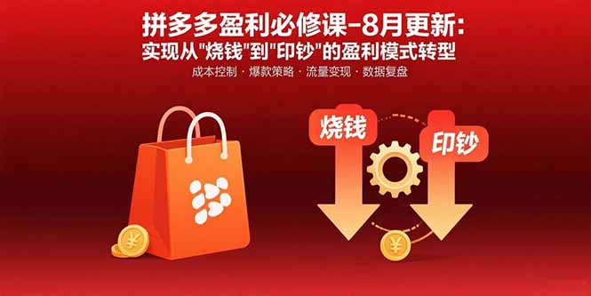 拼多多盈利必修课-8月更新：突破运营瓶颈 实现从烧钱到印钞的盈利模式转型-铜臭网