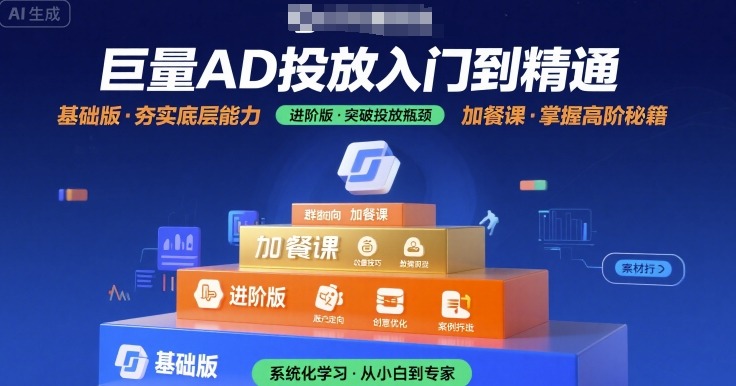 巨量AD投放入门到精通，基础版+进阶版+加餐课-铜臭网