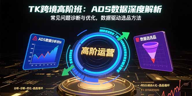 TK跨境高阶班：ADS数据深度解析，常见问题诊断与优化，数据驱动选品方法-铜臭网