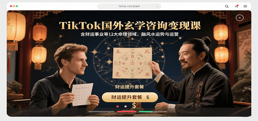 TikTok国外玄学咨询变现课，含财运事业等12大命理领域，融风水运势与运营-铜臭网