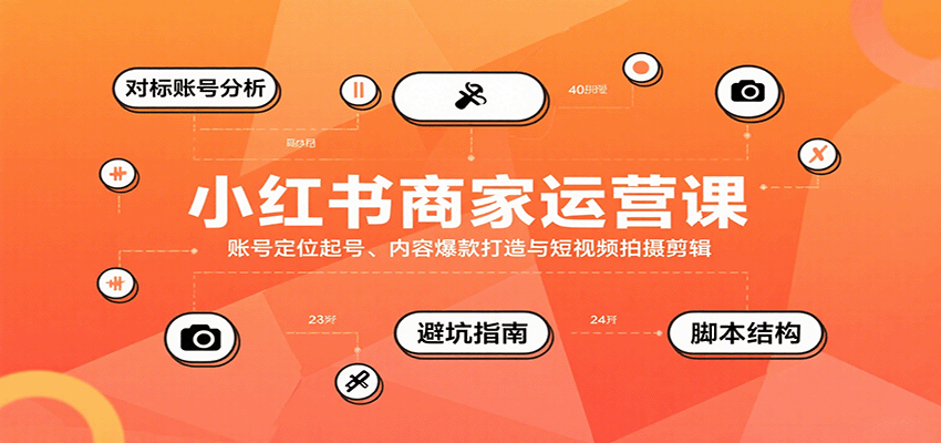 小红书商家运营课，账号定位起号、内容爆款打造与短视频拍摄剪辑-铜臭网