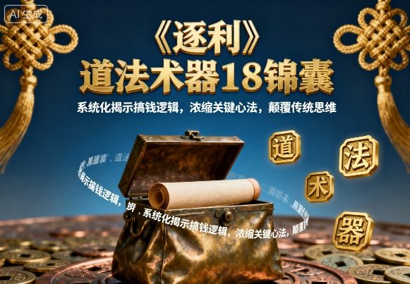 《逐利》道法术器18锦囊，系统化揭示搞钱逻辑，浓缩关键心法，颠覆传统思维-铜臭网