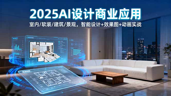 2025AI设计商业应用：室内/软装/建筑/景观，智能设计+效果图+动画实战-铜臭网