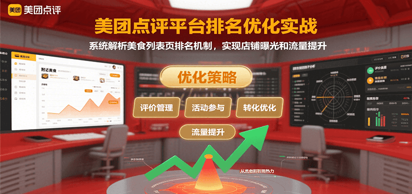 美团点评平台排名优化实战，系统解析美食列表页排名机制，实现店铺曝光和流量提升-铜臭网