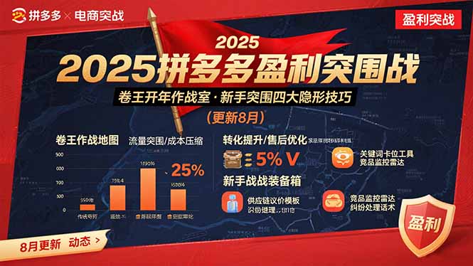 2025拼多多盈利突围战：卷王开年作战室，新手突围四大隐形技巧(更新8月-铜臭网