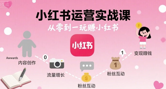小红书运营实战课，从零到一玩賺小红书-铜臭网