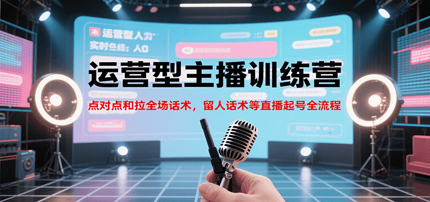 运营型主播训练营，点对点和拉全场话术，留人话术等直播起号全流程(更新8月)-铜臭网
