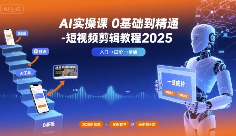 AI实操课0基础到精通-短视频剪辑教程2025-铜臭网