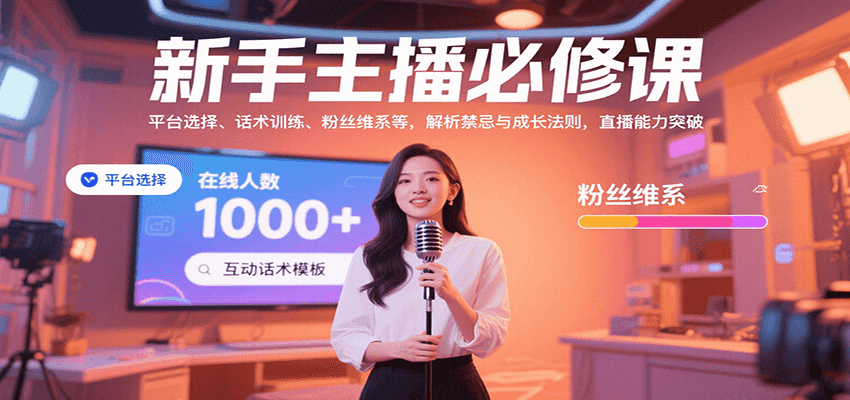 新手主播必修课：平台选择、话术训练、粉丝维系等，解析禁忌与成长法则，突破直播能力-铜臭网