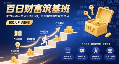 百日财富筑基班，助力普通人从认知到行动，带你解锁顶级财富密码-铜臭网