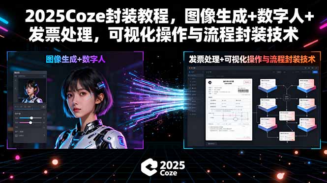 2025Coze封装教程，图像生成+数字人+发票处理，可视化操作与流程封装技术-铜臭网