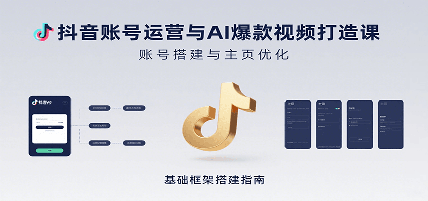 抖音账号运营与AI爆款视频打造课：含账号搭建、运营及多种AI特效视频制作方法-铜臭网