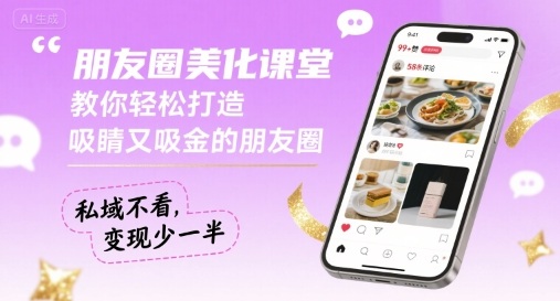 朋友圈美化课堂，教你轻松打造，吸睛又吸金的朋友圈，私域不看，变现少一半-铜臭网