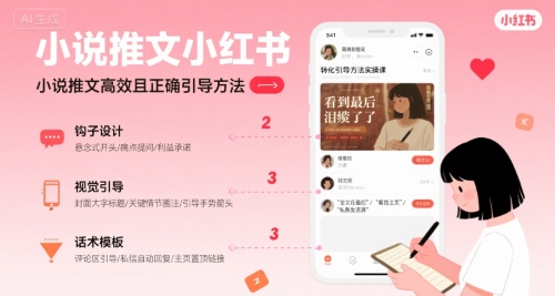 小说推文小红书高转化引导方法实操课，小说推文高效且正确引导方法-铜臭网