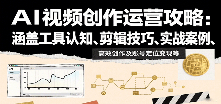 AI视频创作运营攻略：涵盖工具认知、剪辑技巧、实战案例、高效创作及账号定位变现等-铜臭网