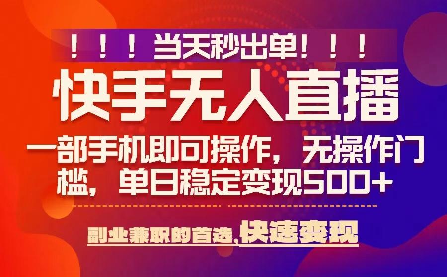 当天秒出单，无人直播最新技术，0风控，轻松日入5张+【揭秘】-铜臭网
