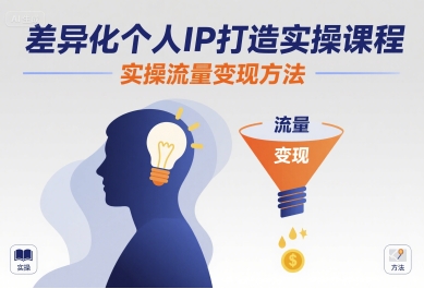 差异化个人IP打造实操课程，实操流量变现方法-铜臭网