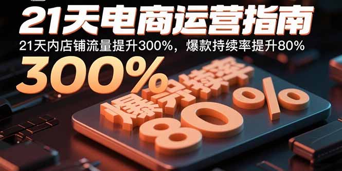 21天电商运营指南:21天内店铺流量提升300%,爆款持续率提升80%-铜臭网