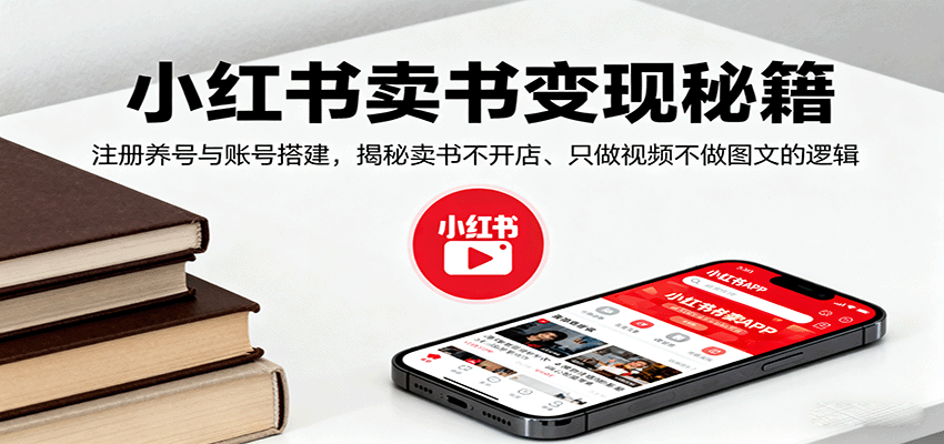 小红书卖书变现秘籍，注册养号与账号搭建，揭秘卖书不开店、只做视频不做图文的逻辑-铜臭网