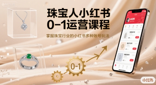 珠宝人小红书0-1运营课程，掌握珠宝行业的小红书多种账号玩法-铜臭网
