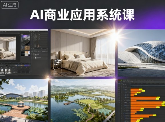 AI商业应用系统课，室内-软装-建筑-景观，智能设计+效果图+动画画实战-铜臭网