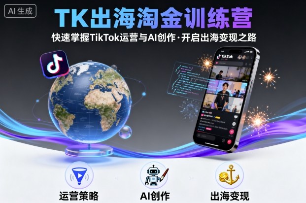 TK出海淘金训练营，助你快速掌握TikTok运营与AI创作，开启出海变现之路-铜臭网