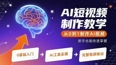 AI短视频制作教学，从0到1制作AI视频-铜臭网