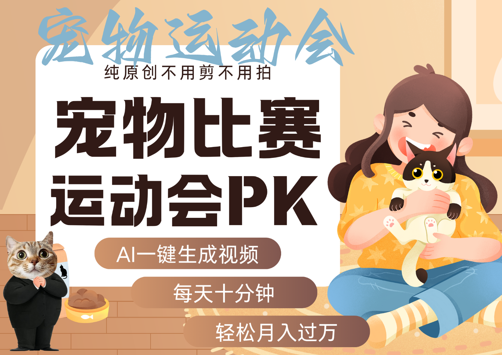 AI萌宠运动员跳水 射击 篮球 足球比赛 每天十分钟 附详细提示词文案库 代替做…-铜臭网