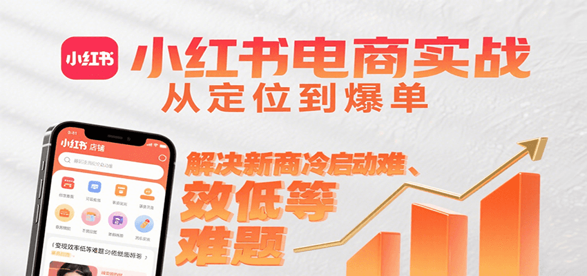 小红书电商实战，从定位到爆单解决新商冷启动难、变现效率低等难题-铜臭网