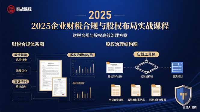 2025企业财税合规与股权布局的实战课程:财税合规与股权高效治理方案-铜臭网