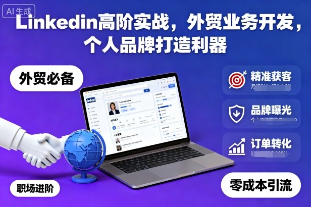 Linkedin高阶实战，外贸业务开发，个人品牌打造利器-铜臭网