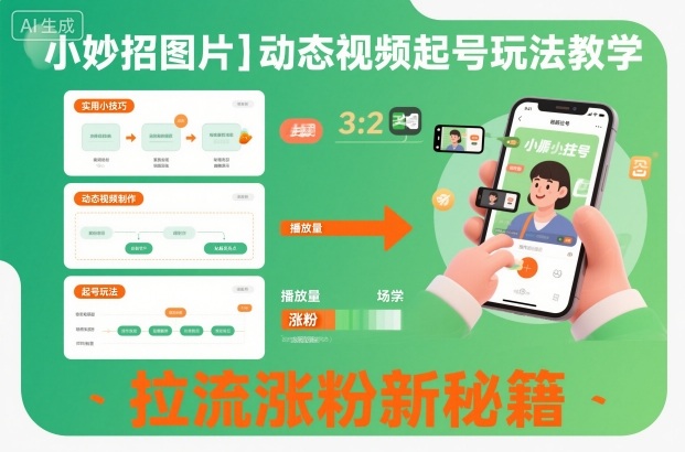 小妙招图片＋动态视频起号玩法教学，拉流涨粉新秘籍-铜臭网