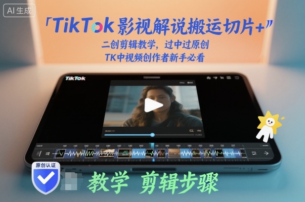 TikTok影视解说搬运切片+二创剪辑教学，过中过原创，TK中视频创作者新手必看-铜臭网