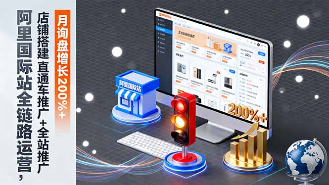 阿里国际站全链路运营，店铺搭建+直通车推广+全站推广，月询盘增长200%+-铜臭网