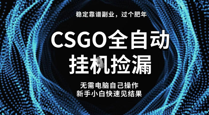 【稳定副业】全球最热门游戏CSGO全自动捡漏，最新玩法，新手小白日入5张+【揭秘】-铜臭网