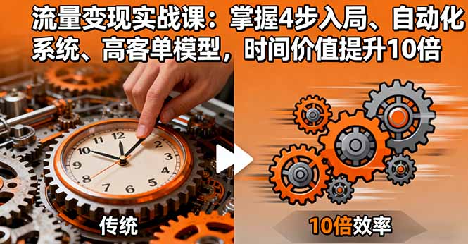 流量变现实战课：掌握4步入局、自动化系统、高客单模型，时间价值提升10倍-铜臭网