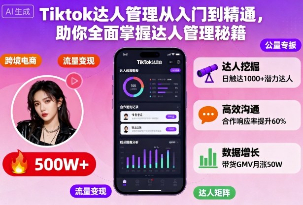 Tiktok达人管理从入门到精通，助你全面掌握达人管理秘籍-铜臭网