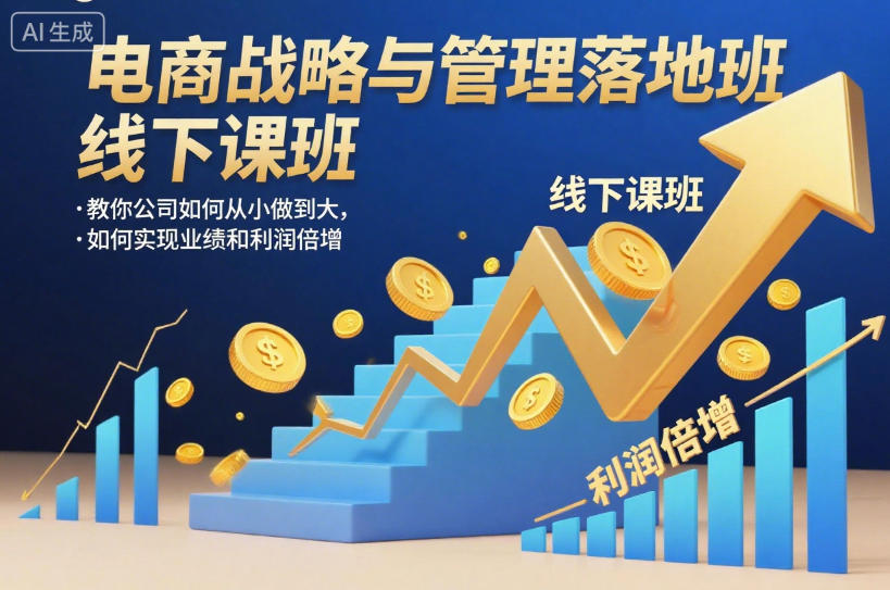 电商战略与管理落地班线下课,教你公司如何从小做到大,如何实现业绩和利润倍增【录音】-铜臭网