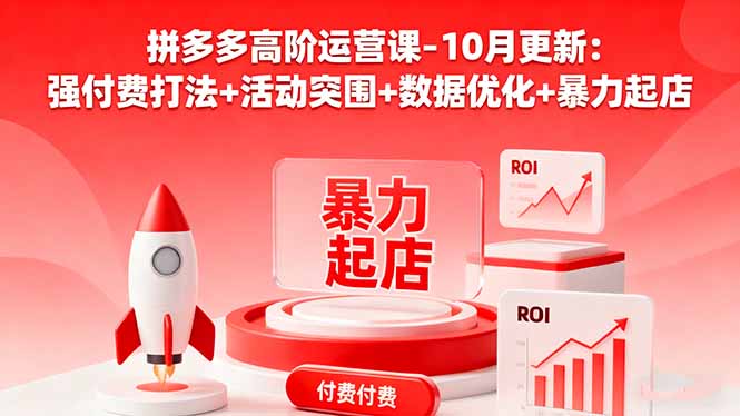 拼多多高阶运营课-10月更新：强付费打法+活动突围+数据优化+暴力起店-铜臭网