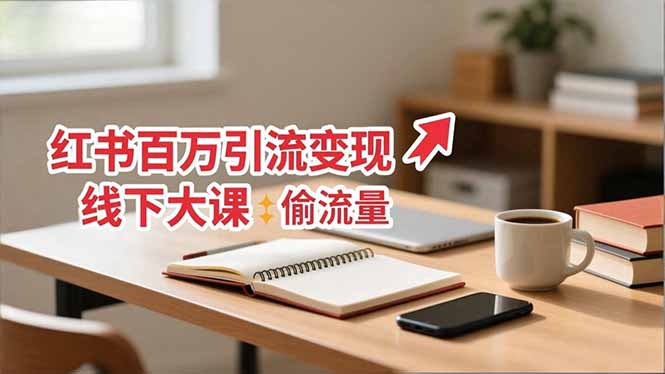 小红书百万引流变现-11月线下大课：分享从0到百万引流路径，手把手教偷流量、拿结果-铜臭网