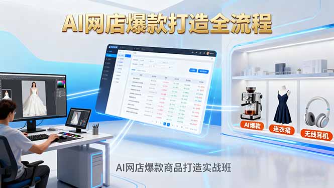 AI网店爆款商品打造实战班：AI技术实现商品图智能处理，快速搭建AI网店-铜臭网